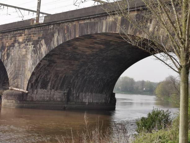 istock Railway bridge and the River Ribble, Preston 1143487967