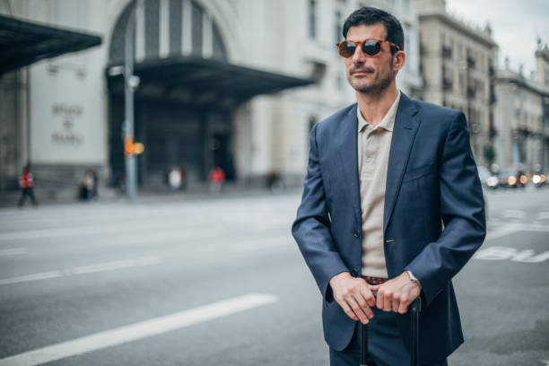 istock Man catching cab on the street 1143489757