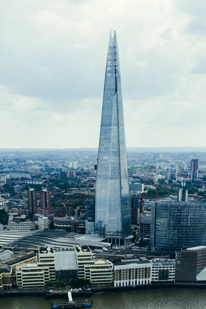 The Shard, highest building in London The Shard, highest building in the city, iewed from the Sky Garden, highest public garden in London the shard close up stock pictures, royalty-free photos & images