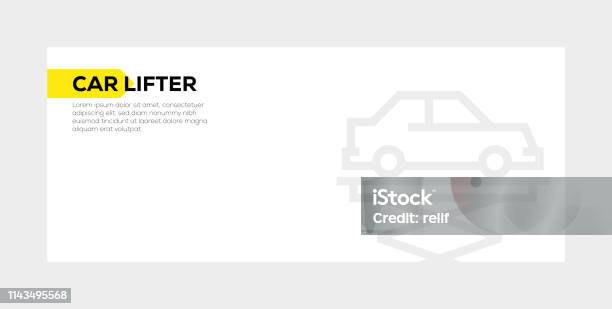 Car Lifter Banner Concept Stock Illustration - Download Image Now - Alternative Fuel Vehicle, Biofuel, Brooch