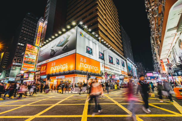 commercial street in hong kong - outdoor lifestyle imagens e fotografias de stock