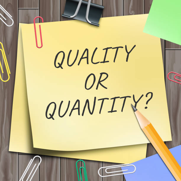 istock Quality Vs Quantity Note Depicting Balance Between Product Or Service Superiority Or Production - 3d Illustration 1143497351