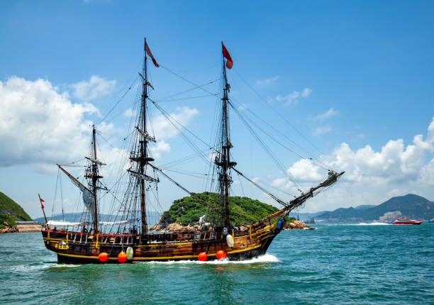 istock Historic old ship in the ocean 1143497828