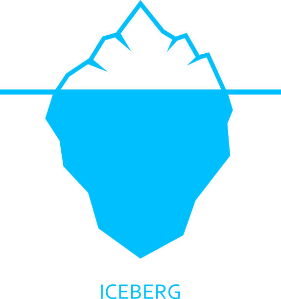 ikona góry lodowej. niebieska góra lodowa odizolowana na białym tle. ilustracja wektorowa. - iceberg ice mountain arctic stock illustrations