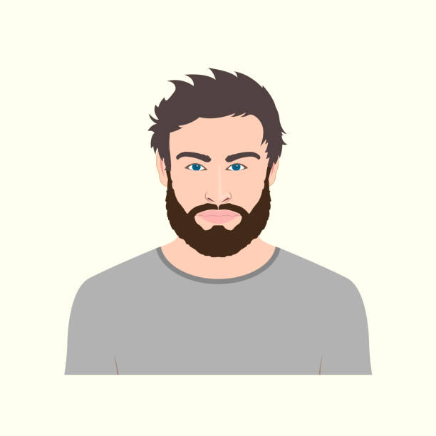 Man Portrait With Beard Vector Illustration Of Male Character Stock  Illustration - Download Image Now - iStock