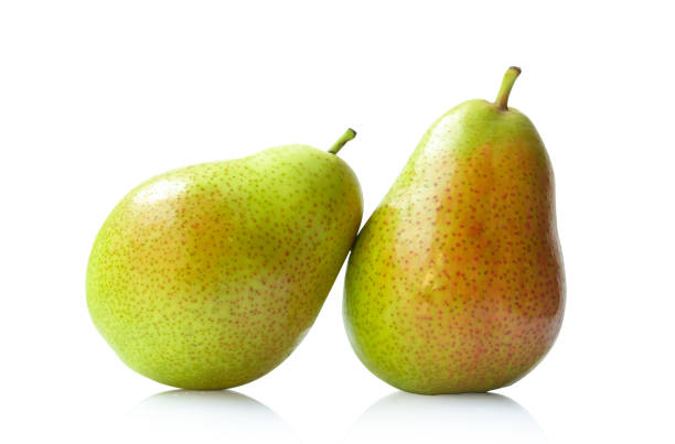 istock Red yellow pear fruit isolated on white on white background 1143505277