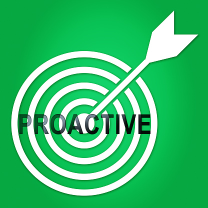 Proactive Vs Reactive Target Representing Taking Aggressive Initiative Or Reacting. Taking Charge Versus Late Action - 3d Illustration