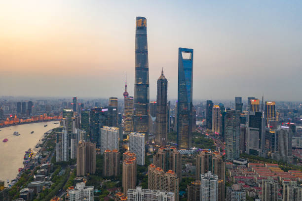 istock Dusk of Pudong from Drone, Shanghai, China 1143510901