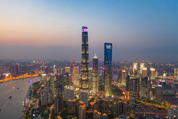 istock Dusk of Pudong from Drone, Shanghai, China 1143510975