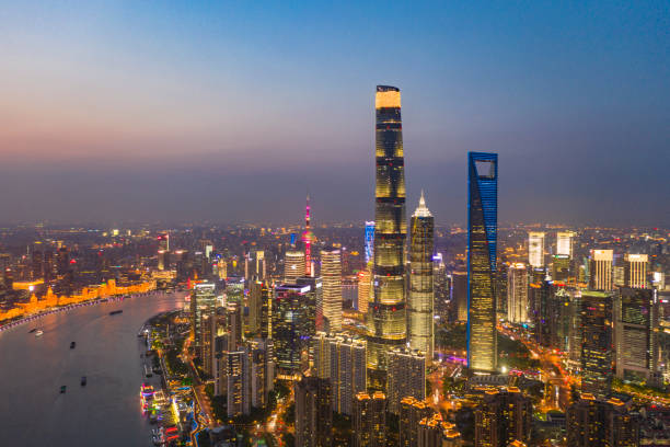istock Dusk of Pudong from Drone, Shanghai, China 1143511052