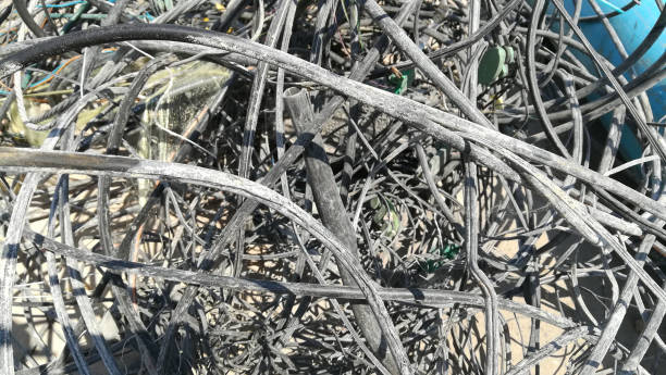 istock mess tangled of wire cable on floor 1143516477