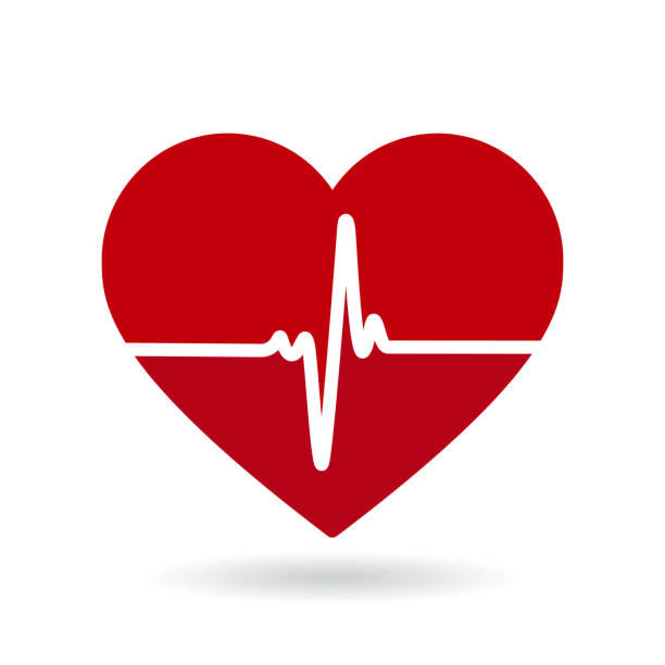 Heartbeat line vector icon. Cardiogram, health logo Heartbeat line vector icon. Cardiogram, health logo heart health stock illustrations