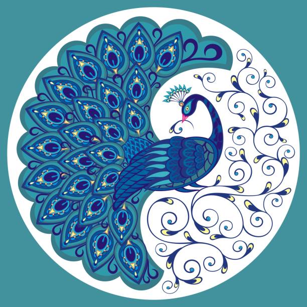 pfauenzieher fantasy-vogel - peacock backgrounds animal bird stock-grafiken, -clipart, -cartoons und -symbole