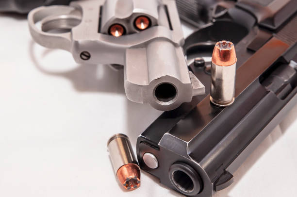 istock Two handguns, a 40 caliber pistol and a 357 magnum revolver 1143526713