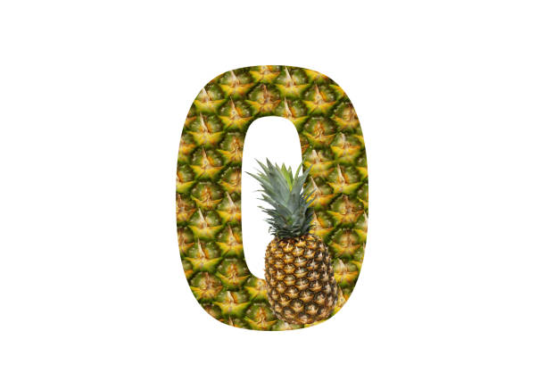istock Alphabet letter O made from pineapple on a white background. Tropical fruit pineapple diet summer food. 1143528396