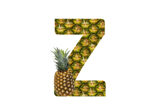 istock Alphabet letter Z made from pineapple on a white background. Tropical fruit pineapple diet summer food. 1143532568