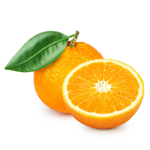 istock orange fruits with leaf 1143535168