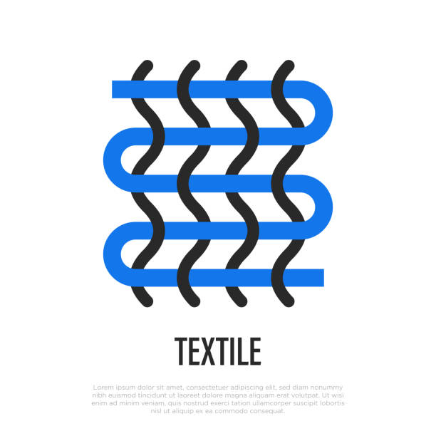 Textile symbol. Thin line icon. Vector illustration of fabric feature. Textile symbol. Thin line icon. Vector illustration of fabric feature. thread stock illustrations