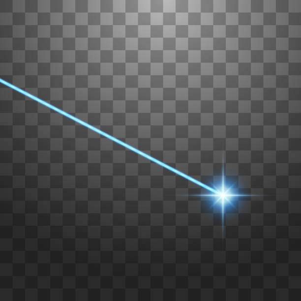 Abstract blue laser beam. Isolated on transparent black background. Vector illustration vector art illustration