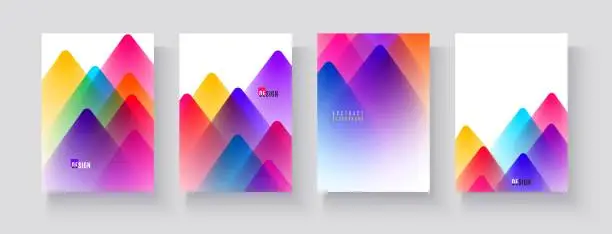 Vector illustration of Colorful A4 templates with abstract blurred elements and gradient effect