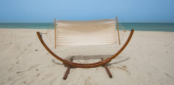 istock sign with ocean background,hammock swinging on the beach 1143538278