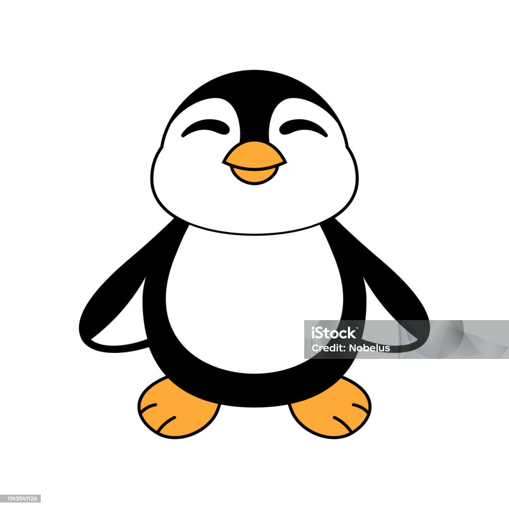 Biểu Tượng Chim Cánh Cụt Con Dễ Thương Theo Phong Cách Phẳng Chim ...