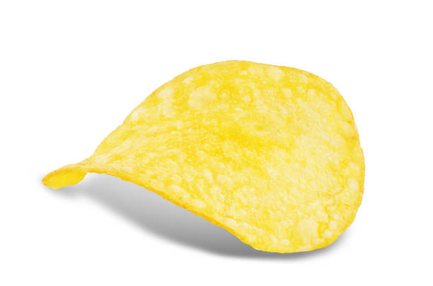 istock Potato chips with salt on a white background 1143543460