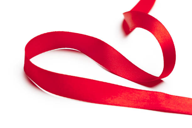 istock Red ribbon on white background 1143543542