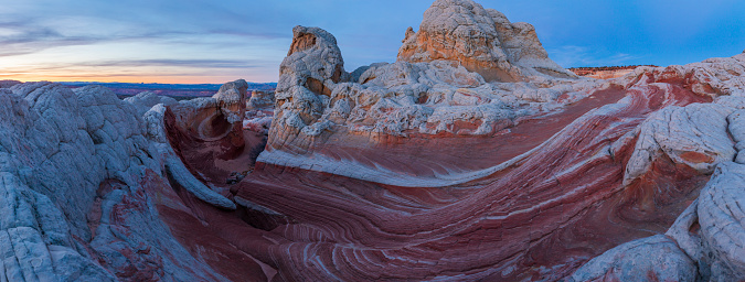 White Pocket is an area within Vermilion Cliffs National Monument and has twisty red, yellow, and white sandstone formations.
