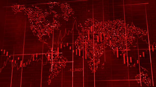 istock Red hi-tech background - stock diagrams, graphs and tables 1143547768