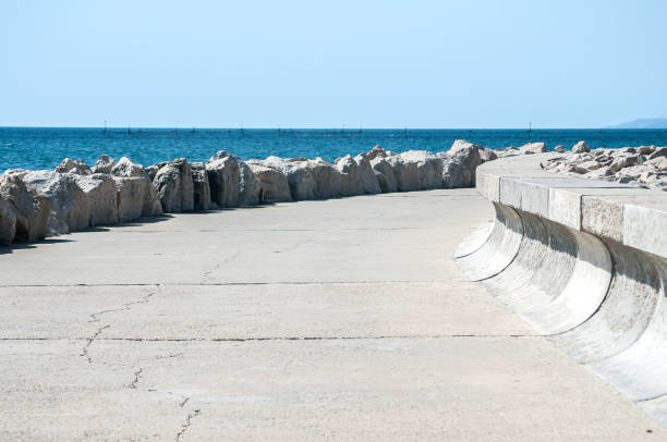 istock Seaside promenade with white stones 1143548977