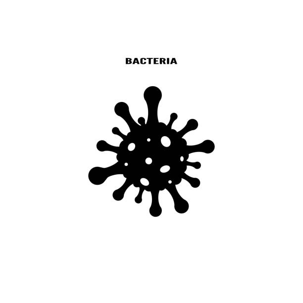 ilustrações, clipart, desenhos animados e ícones de ilustração do ícone do vetor das bactérias do perigo isolada no fundo branco - virus human immune system bacterium flu virus