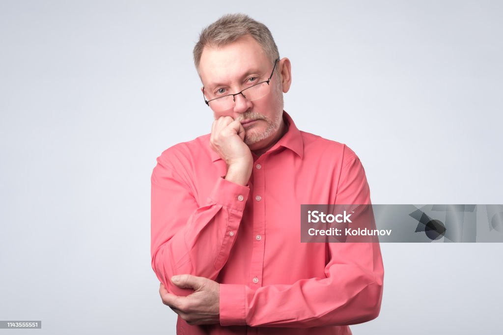 Man Thinking Problem Man Thinking About His Problems Expressing Some Doubts Stock Photo ...