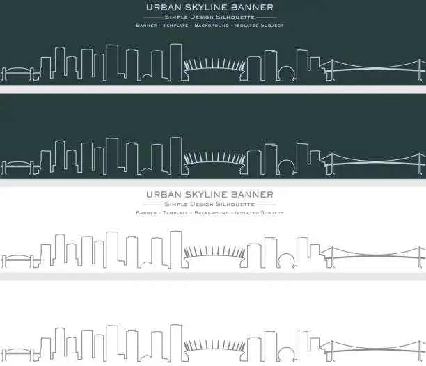 Vector illustration of Vancouver Single Line Skyline Banner