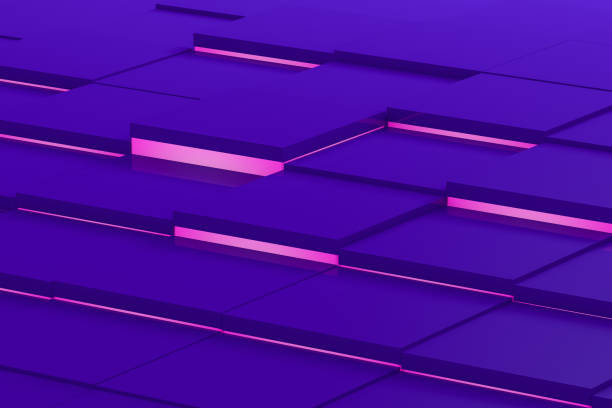 istock Abstract 3D Purple Cubes Background with Pink Lights 1143569023