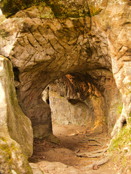 A path in the Hohllay cave in Berdorf in Luxembourg