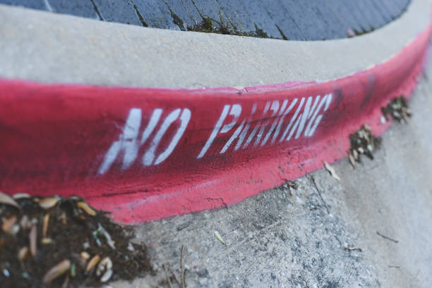 istock No Parking Sign on Street Curb 1143582864