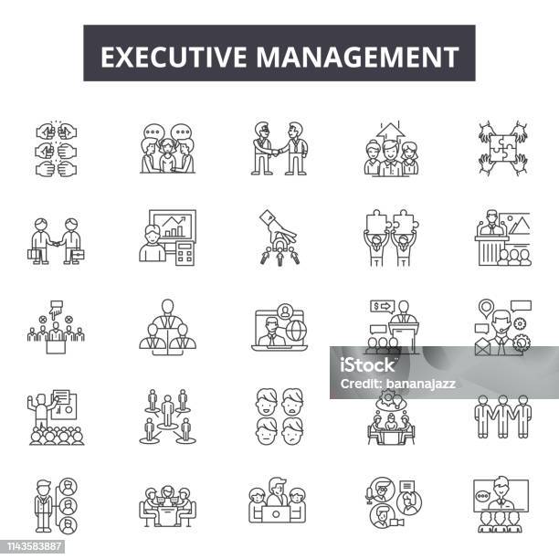 Ilustración de Iconos De Línea De Gestión Ejecutiva Signos Fijados Vector Concepto De Esquema De Gestión Ejecutiva Ilustración Ejecutivo De Negocios Humano Gerente Personas Gerencia Trabajo Empleado y más Vectores Libres de Derechos de Adulto