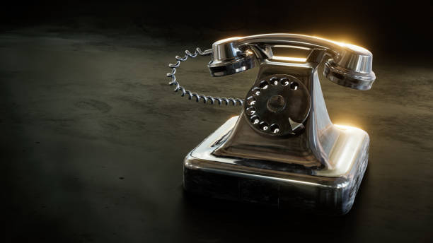 istock Old black telephone 3d illustration 1143591937