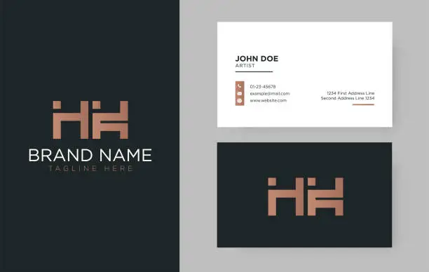 Vector illustration of Premium letter HK logo with an elegant corporate identity template