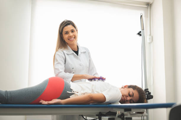 istock GPR - Global Postural Re-education, body massage at physiotherapist office 1143594311