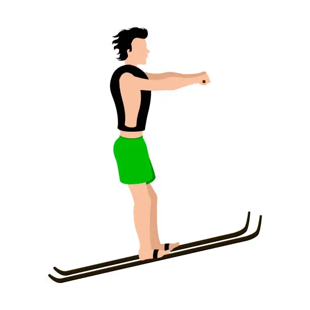 Vector illustration of Water skiing man