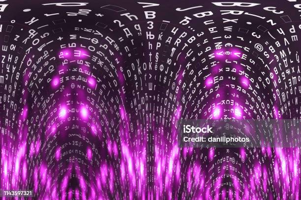 Pink Matrix Code Pink Matrix Digital Background Distorted Cyberspace Concept Characters ...