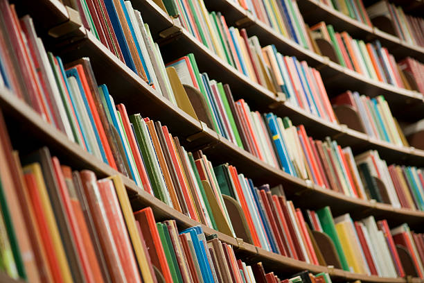 istock Library bookshelf full of books 114360097