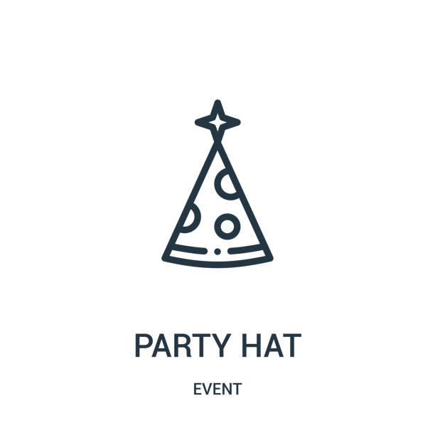 stockillustraties, clipart, cartoons en iconen met party hat icon vector uit event collectie. dunne lijn partij hat overzicht icoon vector illustratie. - party hat icon