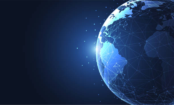 istock Global network connection. World map point and line composition concept of global business. Vector Illustration 1143611561
