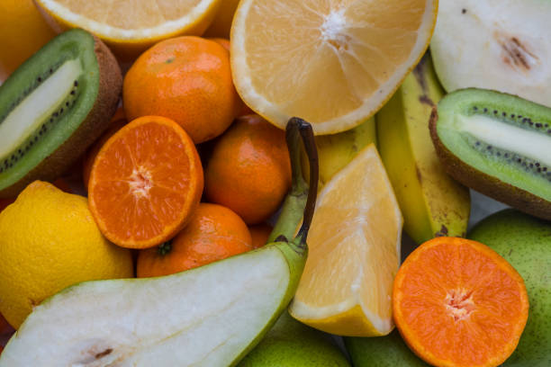 istock Fresh fruits.Assorted fruits colorful background. 1143612797