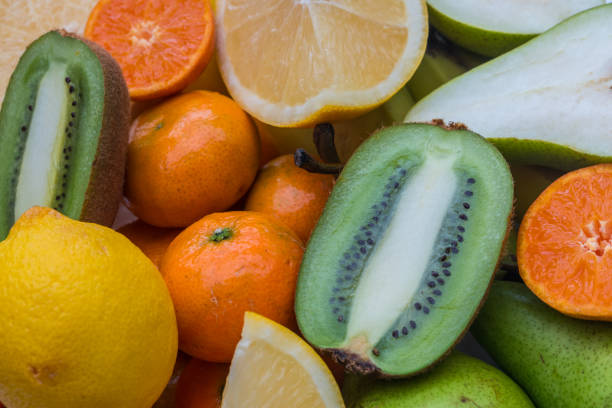 istock Fresh fruits.Assorted fruits colorful background. 1143612799