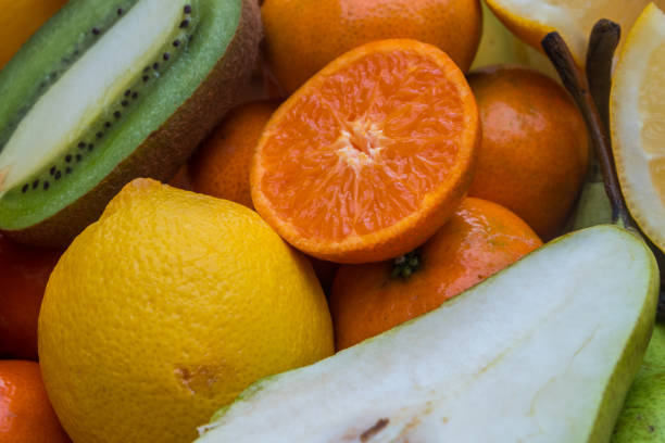 istock Fresh fruits.Assorted fruits colorful background. 1143612802