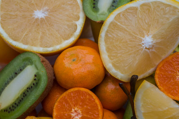 istock Fresh fruits.Assorted fruits colorful background. 1143612806
